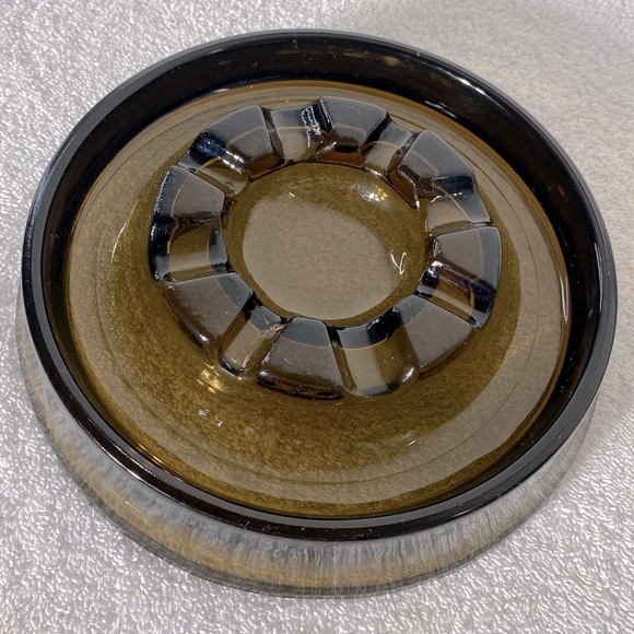 Vintage MCM Smoky Glass Ashtray Trinket Dish Glass Decor - Picture 13 of 13